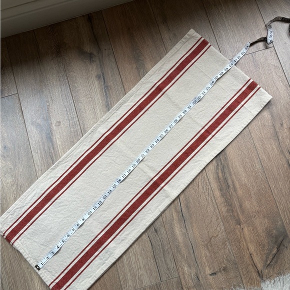 French Stripe Table Runner 80” Cream Burnt Orange Farmhouse Cotton European - Picture 5 of 6